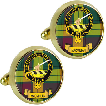 Scottish Clan Mens Cufflinks MacMillan Clan Crest Product Of Scotland Gold Colour