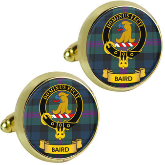 Scottish Clan Mens Cufflinks Baird Clan Crest Product Of Scotland Gold Colour