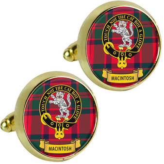 Scottish Clan Mens Cufflinks Macintosh Clan Crest Product Of Scotland Gold Colour