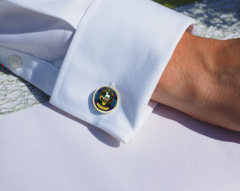Scottish Clan Mens Cufflinks Russell Clan Crest Product Of Scotland Gold Colour