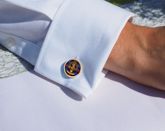 Scottish Clan Mens Cufflinks Brown Clan Crest Product Of Scotland Gold Colour