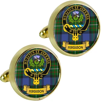 Scottish Clan Mens Cufflinks Ferguson Clan Crest Product Of Scotland Gold Colour