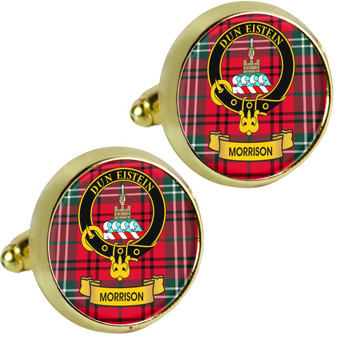 Scottish Clan Mens Cufflinks Morrison Clan Crest Product Of Scotland Gold Colour