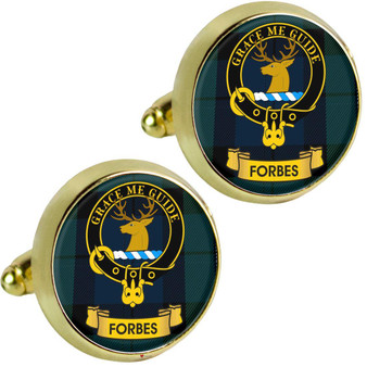 Scottish Clan Mens Cufflinks Forbes Clan Crest Product Of Scotland Gold Colour