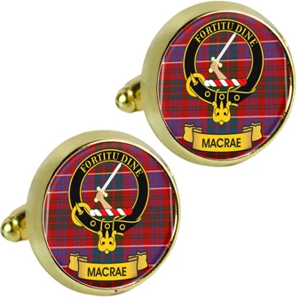 Scottish Clan Mens Cufflinks MacRae Clan Crest Product Of Scotland Gold Colour