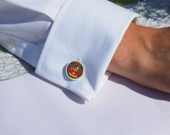 Scottish Clan Mens Cufflinks Sinclair Clan Crest Product Of Scotland Gold Colour