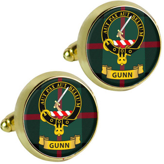 Scottish Clan Mens Cufflinks Gunn Clan Crest Product Of Scotland Gold Colour