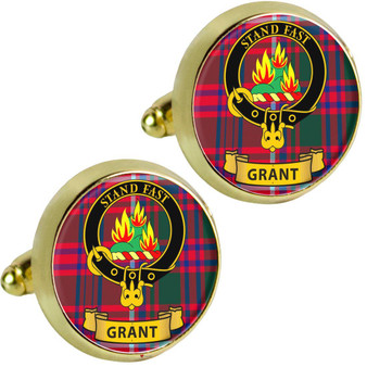 Scottish Clan Mens Cufflinks Grant Clan Crest Product Of Scotland Gold Colour