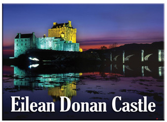 Eilean Donan Castle By Night Scenic Metallic Magnet