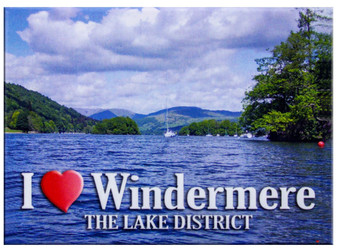 I Love Windermere The Lake District Picture Metallic Magnet