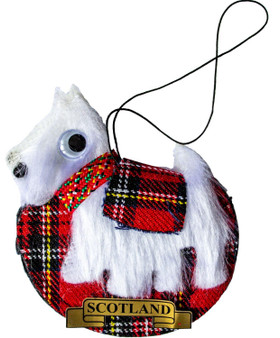 Air Freshener Tartan White Scottie Dog Shape Highland Breeze Aroma