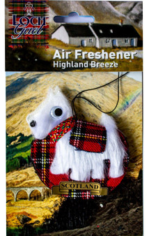 Air Freshener Tartan White Scottie Dog Shape Highland Breeze Aroma