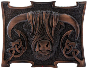 Pewter Highland Coo Cow Kilt Buckle 3 Styles Scottish Made