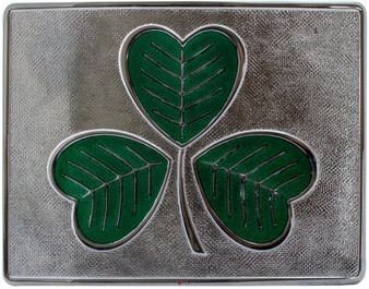 Shamrock Kilt Belt Buckle 3 Leaf Clover Scottish Made
