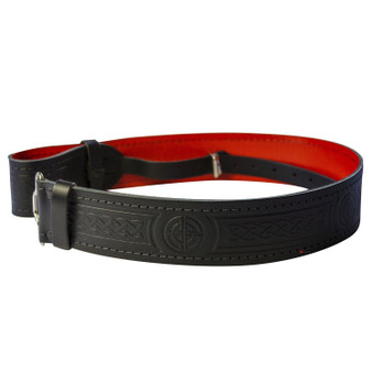 Lined Celtic Knot Leather Hide Kilt Belt 2.25" Wide
