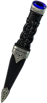 Sgian Dubh Antique Stone Top Celtic Knot 5 Stone Colours Safety Blade