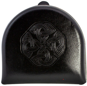Scottish Traditional Coin Wallet Utility Pouch Black Leather Embossed Celtic Knot