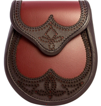 Day Sporran Traditional Highlander Scottish Brogueing 3 Styles and Colours Scottish Made