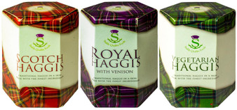 Scottish Haggis 3 Pack: Traditional, Traditional with Venison, and Vegetarian Haggis
