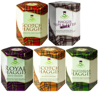 Scottish Haggis Selection of 5 Different Tins Traditional Scottish Food