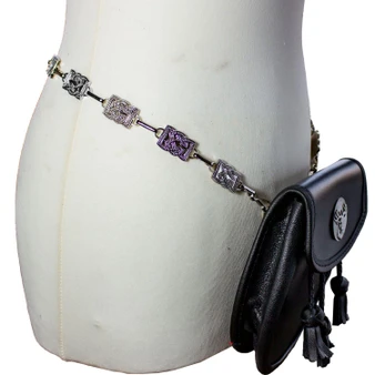 Kilt Sporran Chain Intricate Rectangular Celtic Knot Design Polished Finish