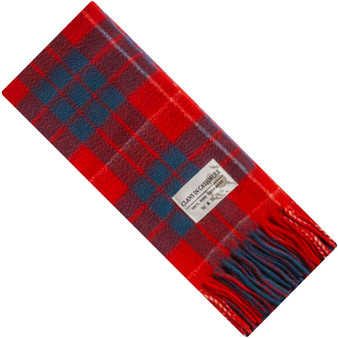 Luxury 100% Cashmere Scottish Clan Scarf Hamilton Red Modern
