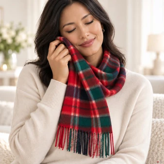 Luxury 100% Cashmere Scottish Clan Scarf MacFarlane Clan Modern
