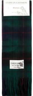 Luxury 100% Cashmere Scottish Clan Scarf Davidson Modern