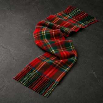 Luxury 100% Cashmere Scottish Clan Scarf Stewart Royal Modern