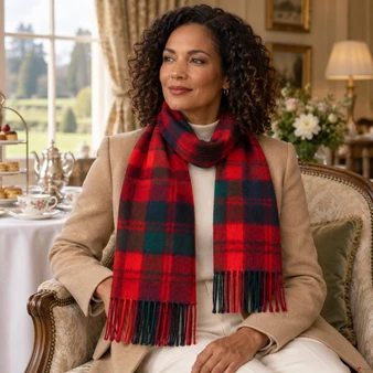 Cashmere Clan Scarf Robertson Red Modern