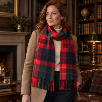 Cashmere Clan Scarf Fraser Red Modern