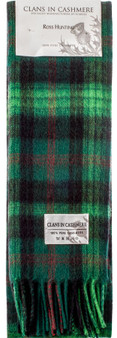 Luxury 100% Cashmere Scottish Clan Scarf Ross Hunting Modern