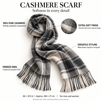 Luxury 100% Cashmere Scottish Clan Scarf MacLachlan Modern