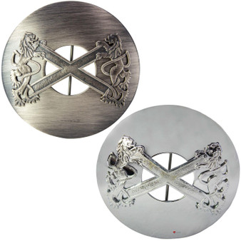 Plaid Brooch Saltire Scottish Flag Rampant Lion in Antique & Polished Finish