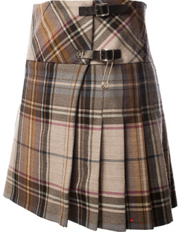 Ladies Pure Wool Tartan Billie Kilt 15" Length LA Check
