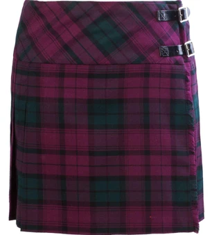 Ladies Pure Wool Tartan Billie Kilt 15" Length Lindsay