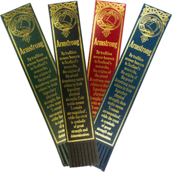 Armstrong Scottish Clan Name Leather Bookmark