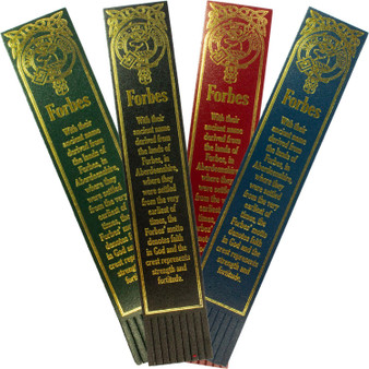 Forbes Scottish Clan Name Leather Bookmark