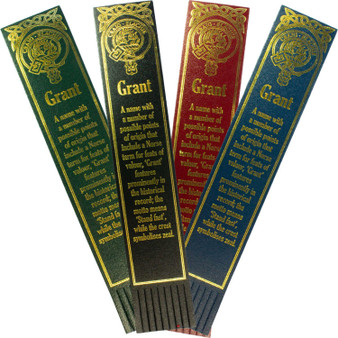 Grant Scottish Clan Name Leather Bookmark