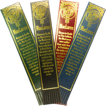 MacLaren Scottish Clan Name Leather Bookmark