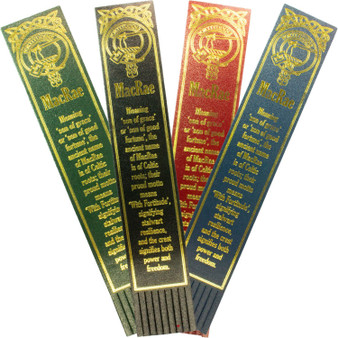MacRae Scottish Clan Name Leather Bookmark
