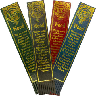 Wood Scottish Clan Name Leather Bookmark
