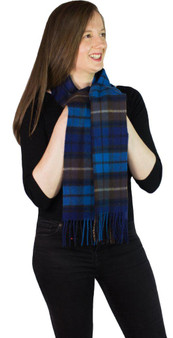 Buchanan Blue Tartan Brushwool Scarf Scottish Clan
