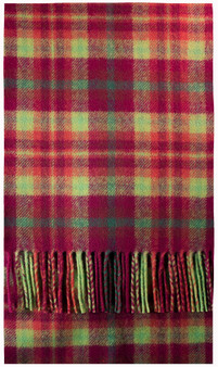 Highland Rose Tartan Brushwool Scarf Scottish Clan