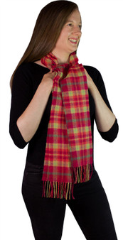 Highland Rose Tartan Brushwool Scarf Scottish Clan
