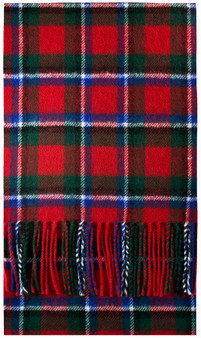 Sinclair Red Modern Tartan Brushwool Scarf Scottish Clan