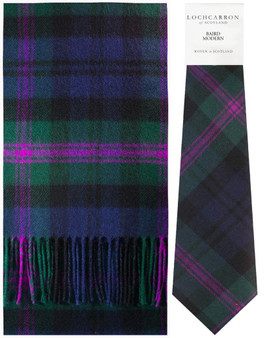 Baird Modern Tartan Brushwool Scarf & Tie Gift Set Scottish Clan