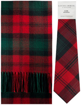 Kerr Modern Tartan Brushwool Scarf & Tie Gift Set Scottish Clan