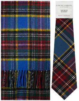 MacBeth Modern Tartan Brushwool Scarf & Tie Gift Set Scottish Clan