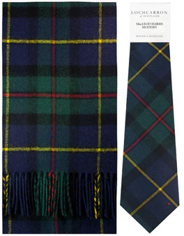 MacLeod Of Harris Modern Tartan Brushwool Scarf & Tie Gift Set Scottish Clan